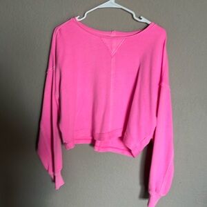 Neon pink aerie long sleeve top